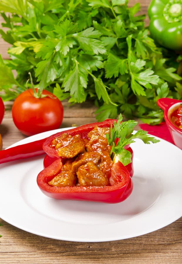 Full paprika (with meat) stock photo. Image of rosemary 22258476