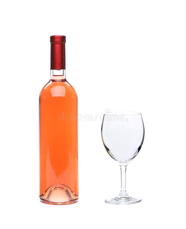 Full pink wine bottle. stock image. Image of perfect 35890135