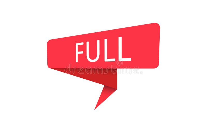 Full. a Red Banner, Pointer, Sticker, Label or Speech Bubble for Apps