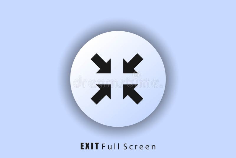 Full screen login or logout icon. Exit full screen icon. Expand or collapse a symbol. User interface icon. White web button. vector illustration