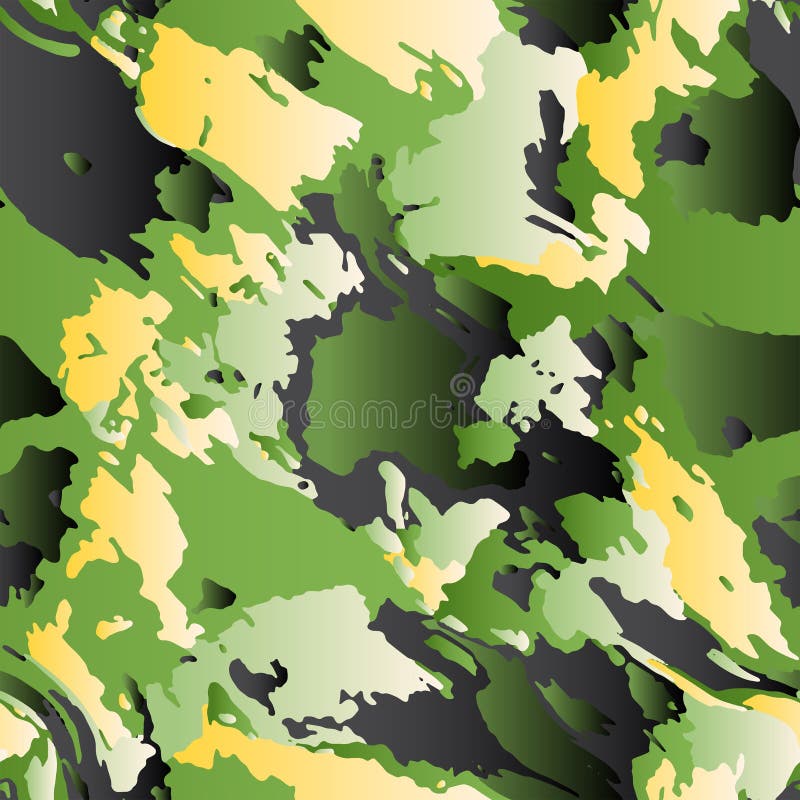 Green camouflage seamless pattern. Vector camo military background