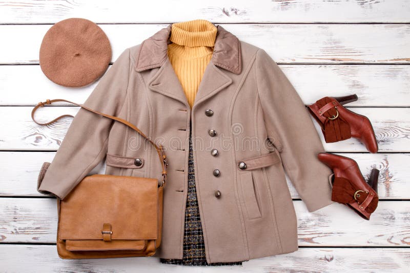 Full Set of Autumn Clothing. Stock Photo - Image of satchel, design ...