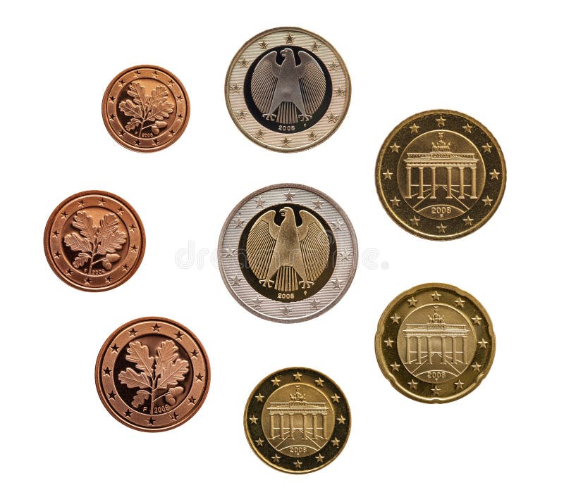 Weigeren Donder calcium Full Set of Euro Coins Europe Germany Isolated on Whtie Background Stock  Photo - Image of bank, background: 145838950