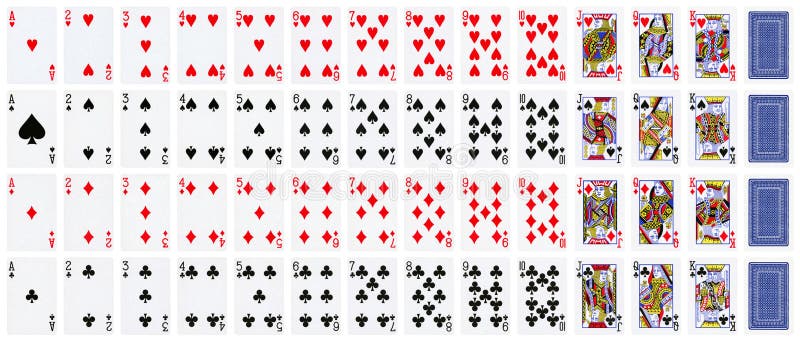 Full set of playing cards isolated on white