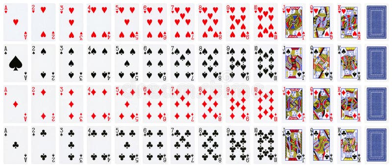 Full set of playing cards isolated on white background - High quality.