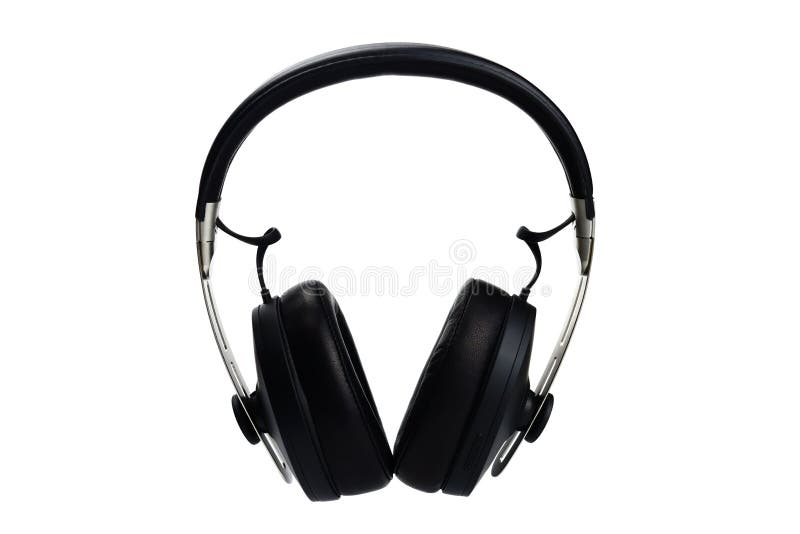 Fullsize Wireless Headphones with Leather Ear Pads Isolated on White