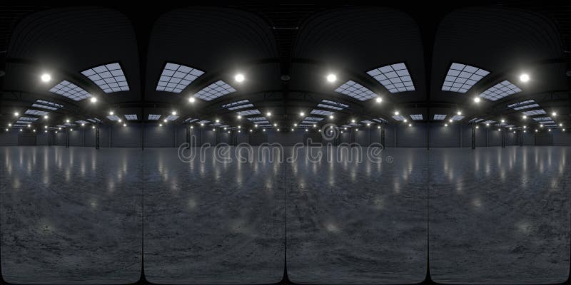 Full spherical hdri panorama 360 degrees of empty exhibition space. backdrop for exhibitions and events. Tile floor. Marketing