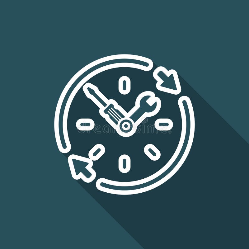 Full time technical assistance services - Vector web icon stock illustration