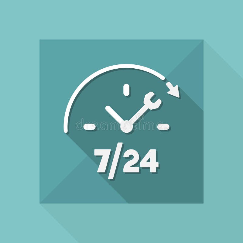 Full time technical assistance services - Vector web icon royalty free illustration