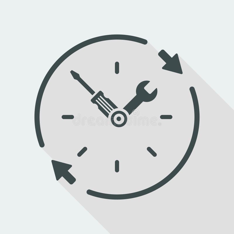 Full time technical assistance services - Vector web icon vector illustration