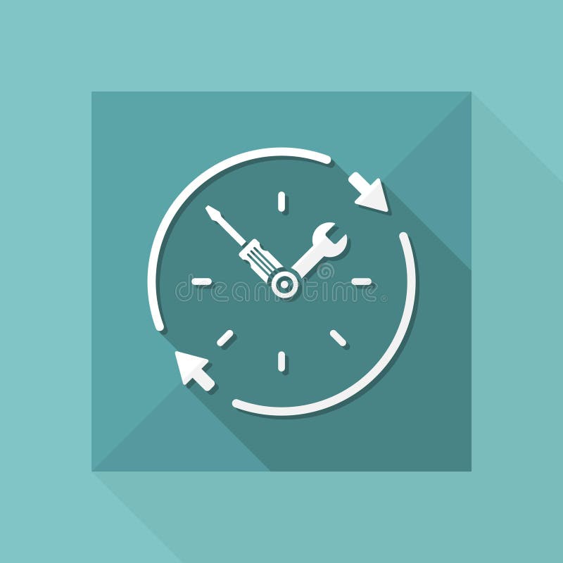 Full time technical assistance services - Vector web icon vector illustration