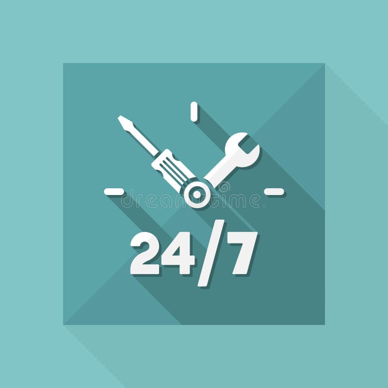 Full time technical assistance services - Vector web icon vector illustration