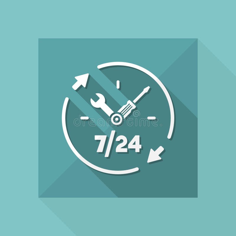 Full time technical assistance services - Vector web icon royalty free illustration