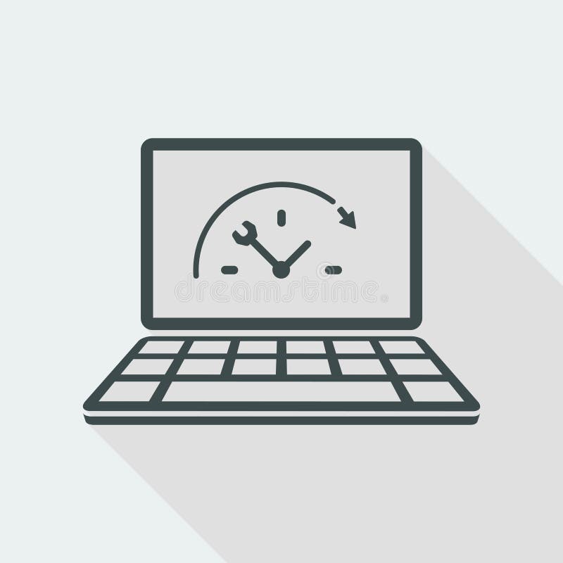 Full time technical assistance - Vector flat icon stock illustration