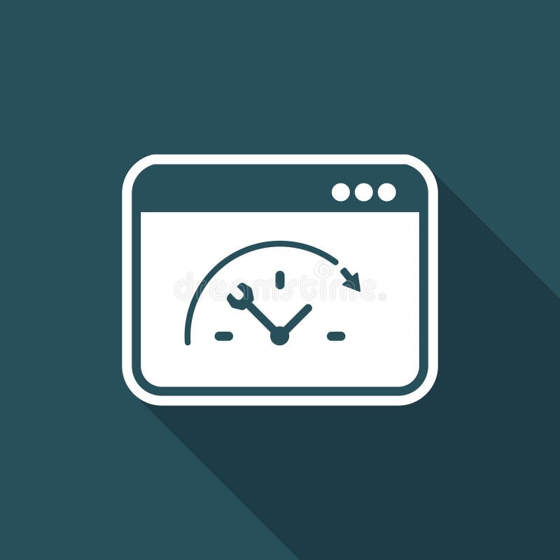 Full time technical assistance - Vector flat icon vector illustration