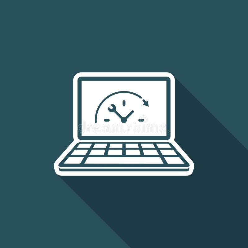 Full time technical assistance - Vector flat icon vector illustration