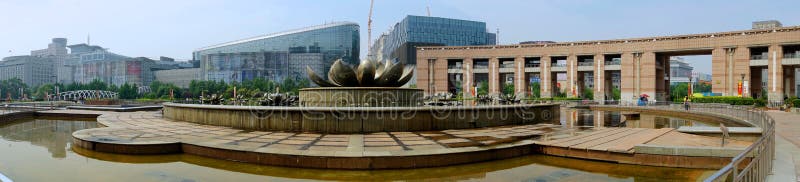 Full-view of Quancheng square in Jinan,China