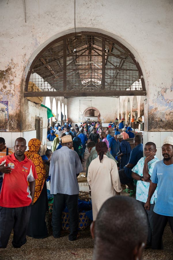 Fullsatt Darajani marknad i stenstaden, Zanzibar arkivfoton Fullsatt Darajani marknad i stenstaden, Zanzibar arkivfoton