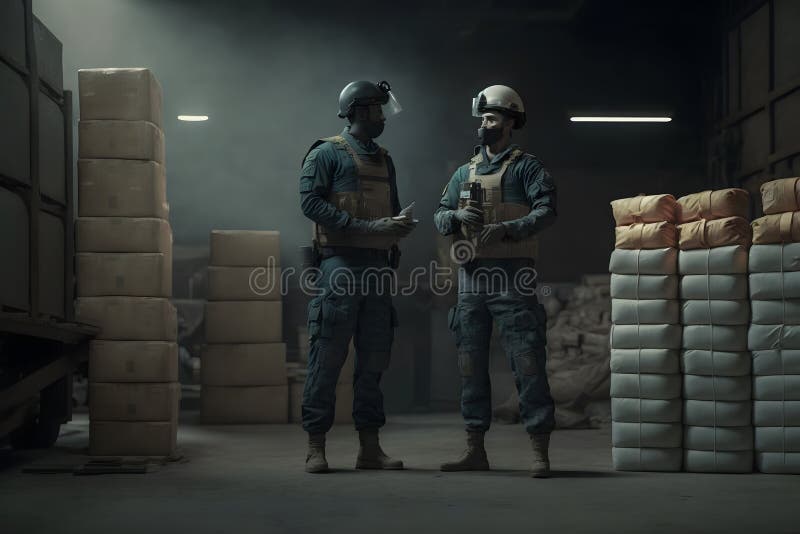 Fully Armed Special AntiNarcotics Task Forces Soldier. Neural Network AI Generated Stock