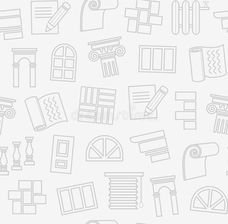 Fulländande material, konstruktion, sömlös modell, översiktsteckning, ljus - grå färg, färg, vektor stock illustrationer Fulländande material, konstruktion, sömlös modell, översiktsteckning, ljus - grå färg, färg, vektor stock illustrationer