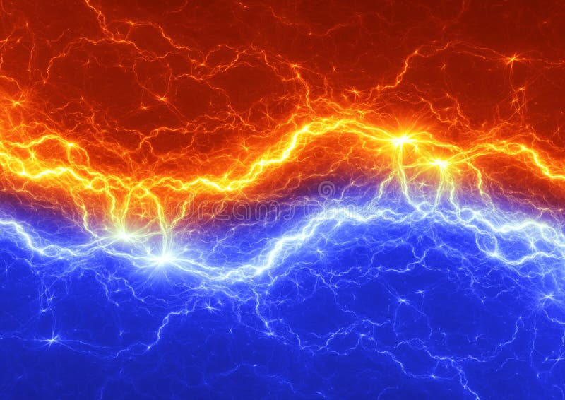 Fulmine astratto del ghiaccio e del fuoco illustrazione di stock Fulmine astratto del ghiaccio e del fuoco illustrazione di stock