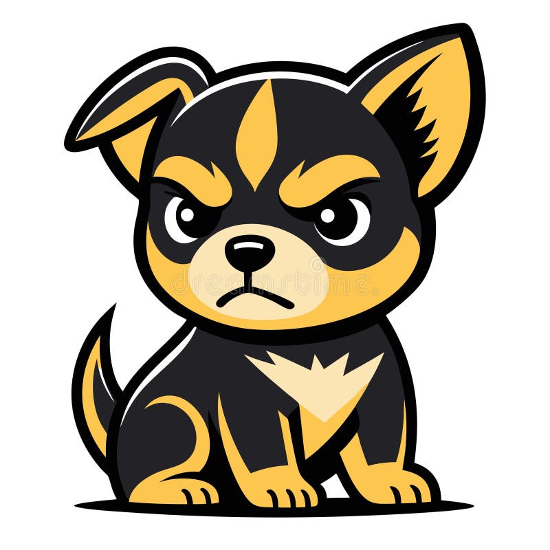 Fumetti di Chihuahua con colori sgrassanti e caratteristiche nitide Perfetto per il Tatoo o l'adesivo illustrazione di stock