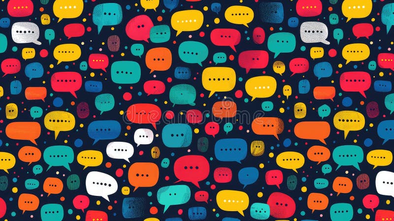 Fumetti vibranti: Schemi di comunicazione multicolore fotografia stock libera da diritti