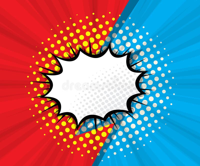 Fumetto in bianco astratto con fondo rosso e blu illustrazione vettoriale Fumetto in bianco astratto con fondo rosso e blu illustrazione vettoriale
