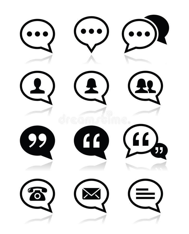 Fumetto, blog, icone del contatto messe royalty illustrazione gratis Fumetto, blog, icone del contatto messe royalty illustrazione gratis
