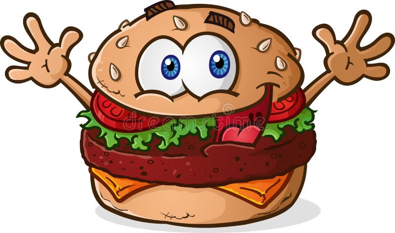 Fumetto del cheeseburger dell'hamburger royalty illustrazione gratis Fumetto del cheeseburger dell'hamburger royalty illustrazione gratis