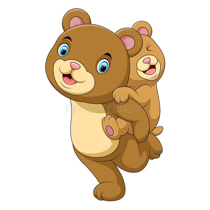 Fumetto dell'orso del bambino e della madre illustrazione vettoriale Fumetto dell'orso del bambino e della madre illustrazione vettoriale