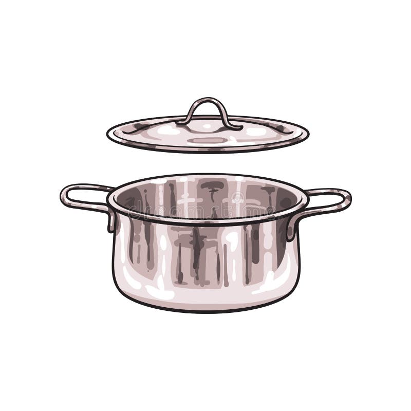 Fumetto di schizzo del vaso del cromo del metallo di vettore isolato royalty illustrazione gratis Fumetto di schizzo del vaso del cromo del metallo di vettore isolato royalty illustrazione gratis