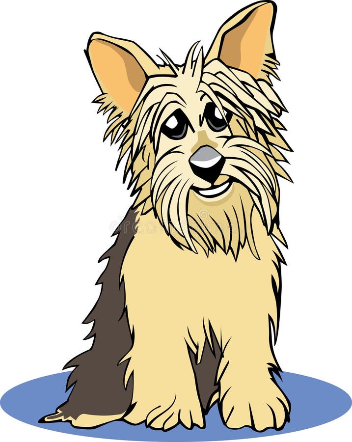 A cartoon portrait of a yorkshire terrier. A cartoon portrait of a yorkshire terrier