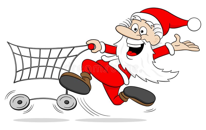 Fumetto il Babbo Natale ad acquisto di natale royalty illustrazione gratis Fumetto il Babbo Natale ad acquisto di natale royalty illustrazione gratis