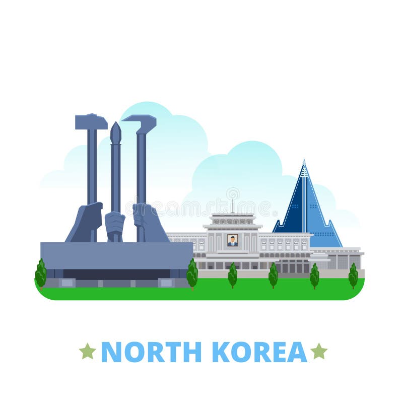 Fumetto piano s del modello di progettazione del paese della Corea del Nord illustrazione vettoriale