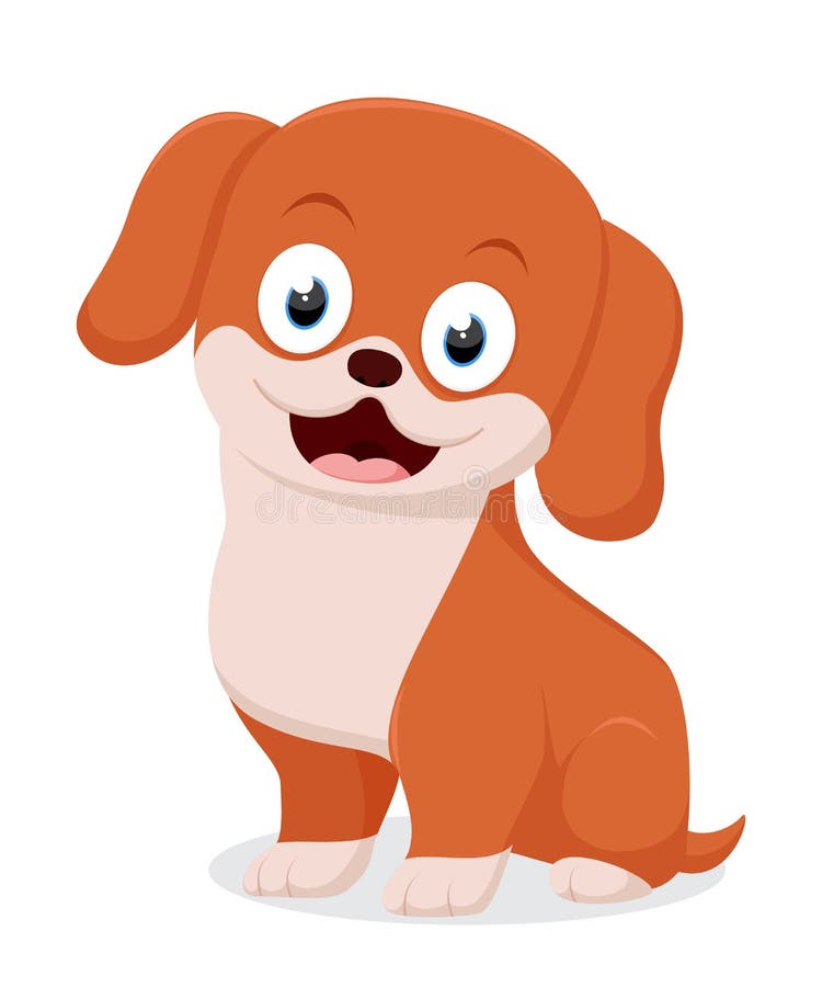 Illustration of cute dog cartoon isolated on white background. Illustration of cute dog cartoon isolated on white background