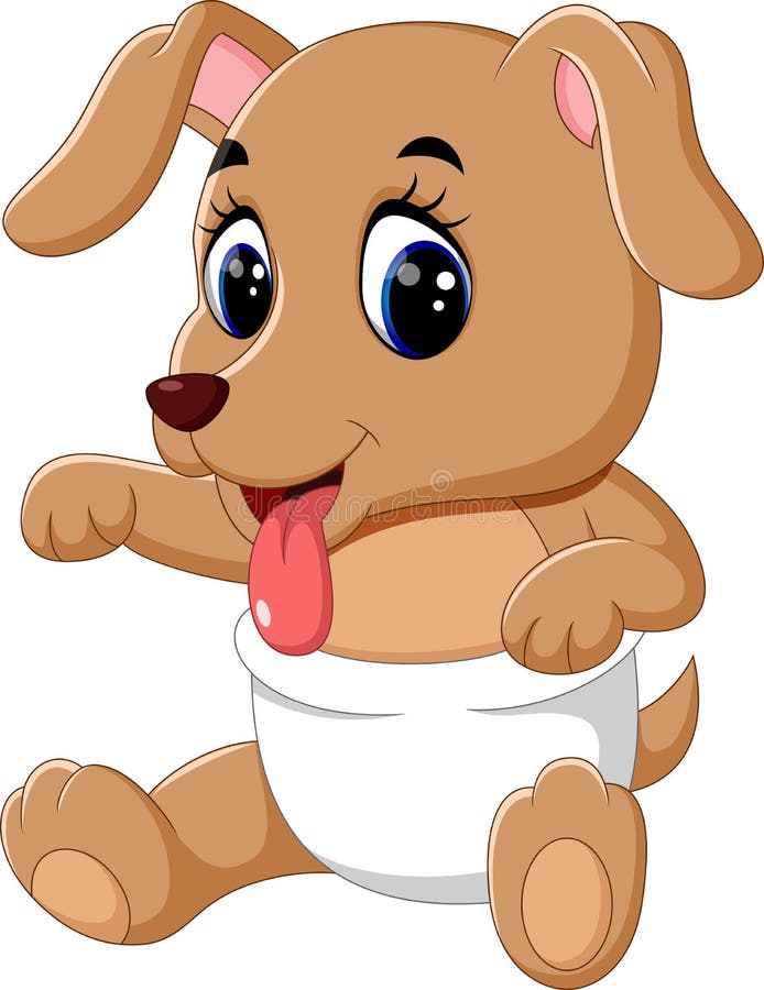 Illustration of Cute baby dog cartoon. Illustration of Cute baby dog cartoon