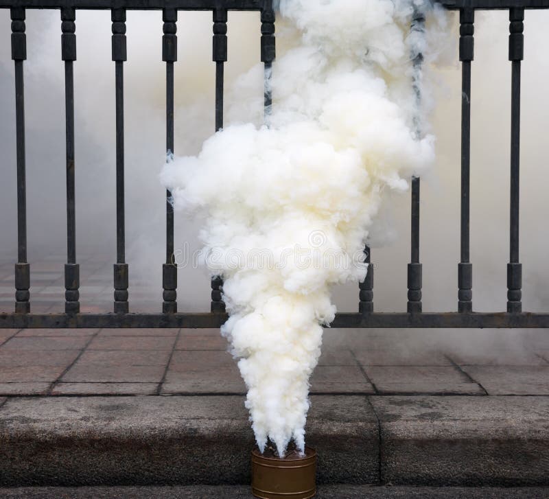 Fuming smoke bomb stock image. Image of billow, gasoline 161271619