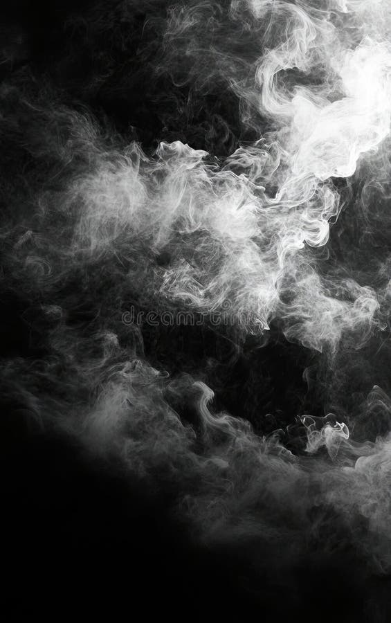 Fumo branco sobre fundo preto, contraste elegante imagens de stock royalty free