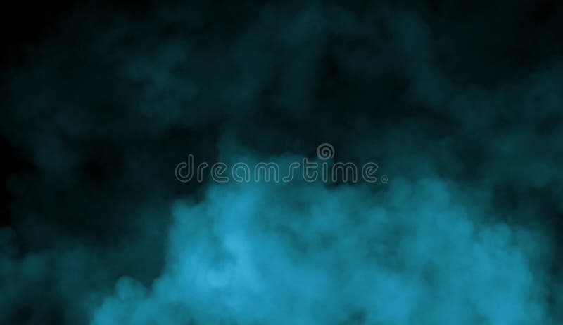 Fumo sul pavimento Fondo nero isolato Nebbia blu astratta della foschia del fumo su un fondo nero Struttura Elemento di disegno