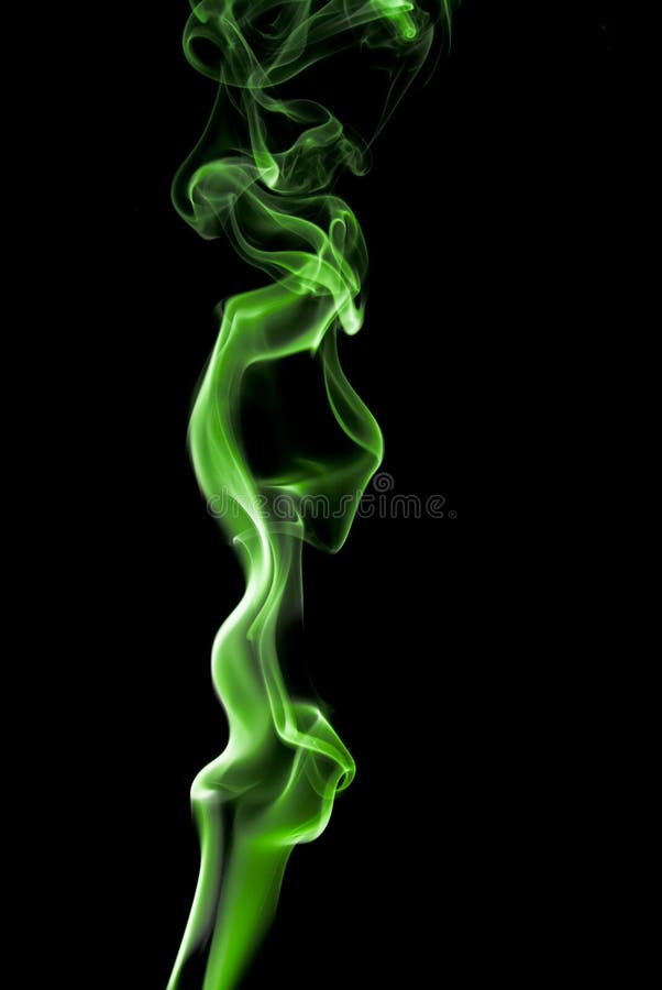 Green abstract colored smoke on black background. Green abstract colored smoke on black background