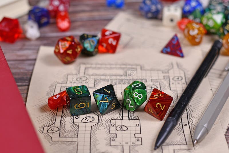 Função De Mesa Colorida Tocando Códices De Jogos Rpg E Livros De