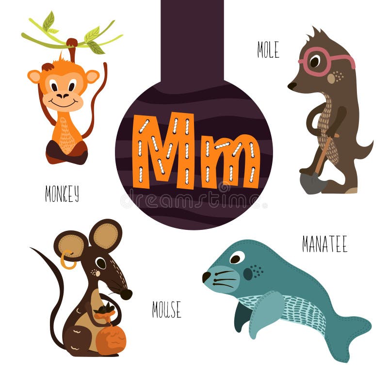 Fun Animal Letters of the Alphabet for the Development and Learning of  Preschool Children. Set of Cute Forest, Domestic and Marine Stock  Illustration - Illustration of kids, read: 64881671