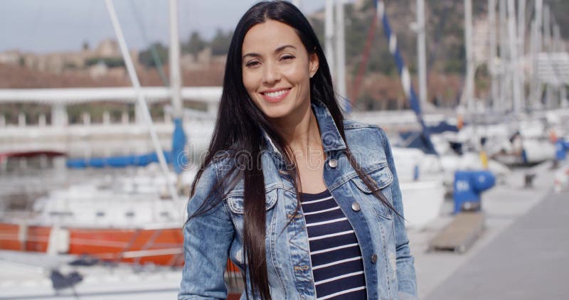 Fun attractive woman smiling at the camera