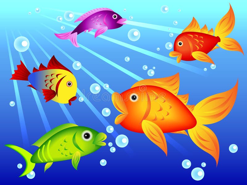 Fun colorful fish vector illustration