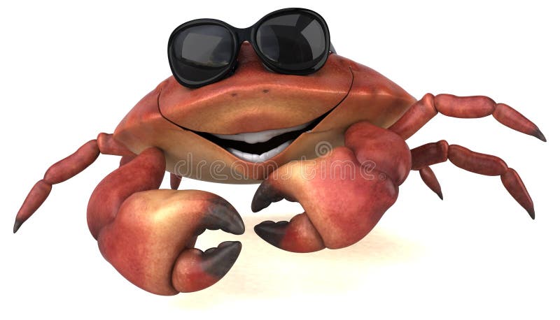 Fun crab - 3D Illustration royalty free illustration