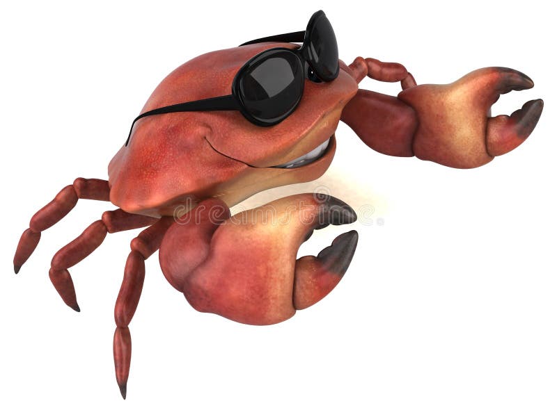 Fun crab - 3D Illustration royalty free illustration