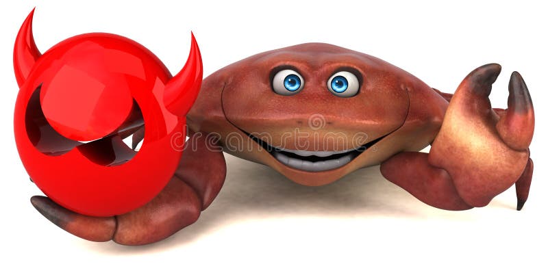 Fun crab - 3D Illustration stock illustration
