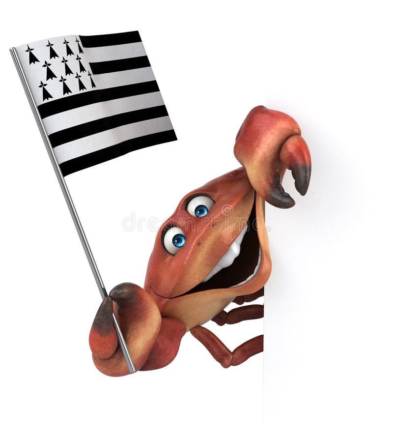 Fun crab - 3D Illustration vector illustration