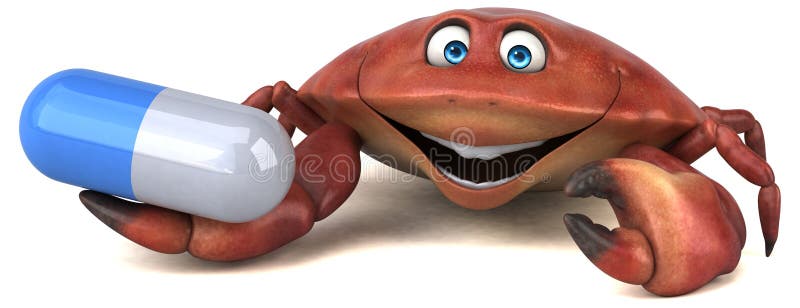 Fun crab - 3D Illustration vector illustration